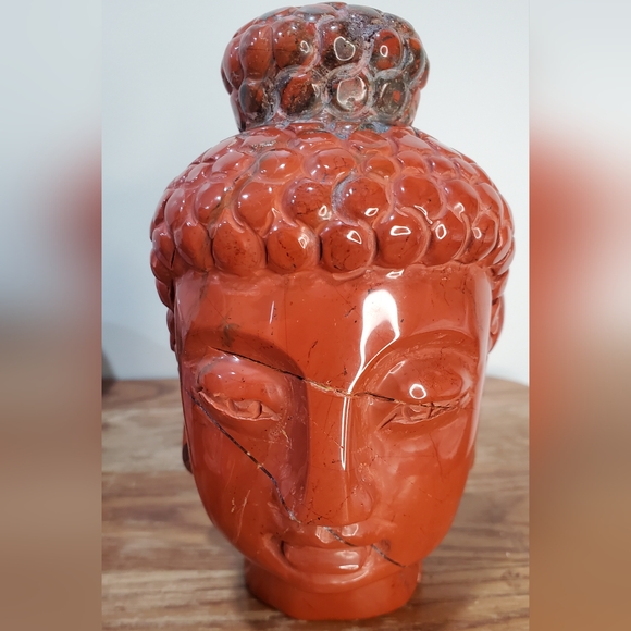 Other - 3.3 lbs Red Jasper Crystal Buddha Head, 6 inches